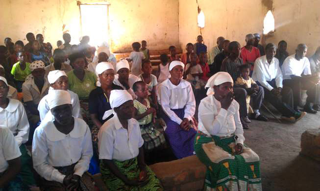 Inside the church at Mtambalare village